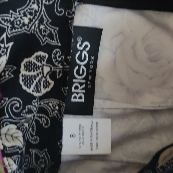 Briggs New York Black and Purple Floral Paisley Pencil Skirt Size 8 - Picture 3 of 4